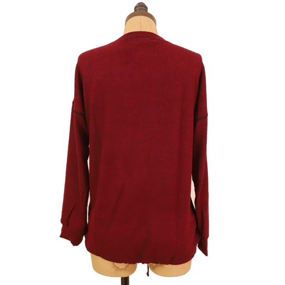 Freeloader Tie Bottom Soft Knit Top Size XS Long Sleeve Burgundy Red EUC B69 - Picture 3 of 5